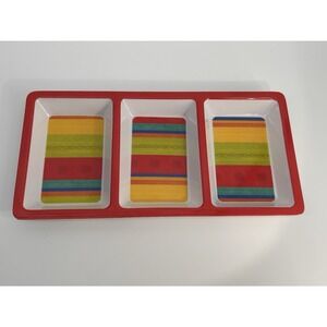 Vintage Gibson Melamine Rectangular 3 Section Serving Tray Platter 12"
